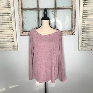 Gibson Buckle Knit Mauve Soft Sweater Women's Long Sleeve Size Large